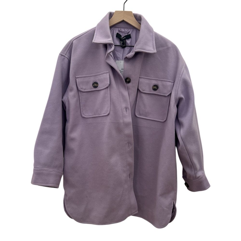 Forever 21 Women’s Oversized Lavender Button-Up Jacket